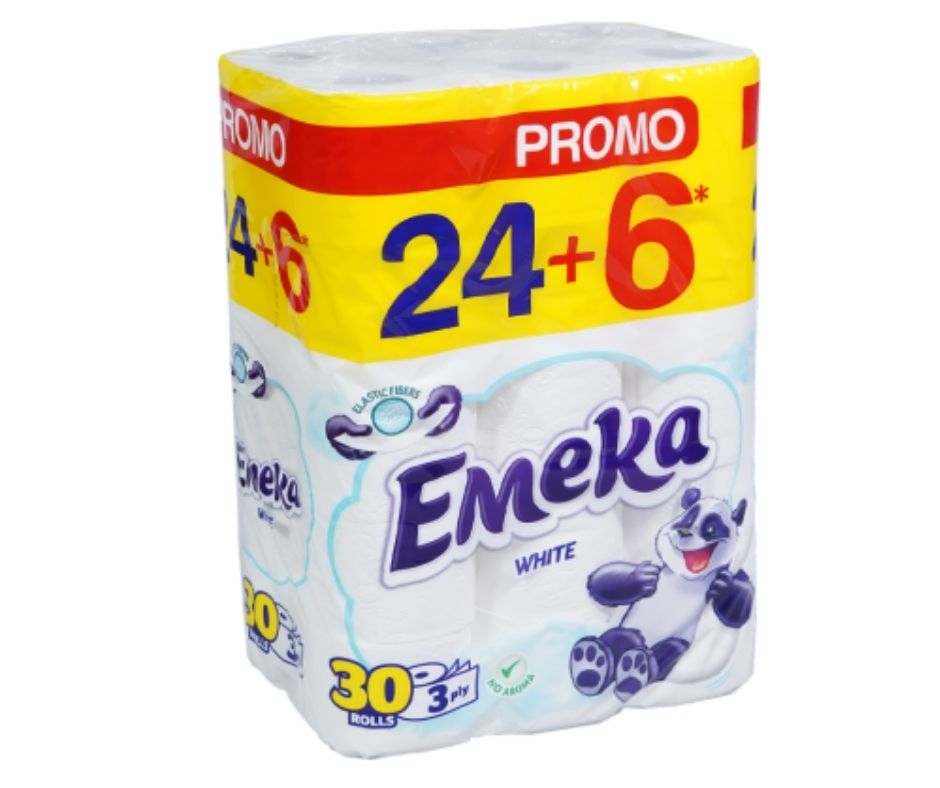 Тоалетна хартия Емека 24+6 промо пакет Тоалетна хартия Емека 24+6 промо пакет