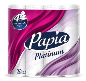 Тоалетна хартия PAPIA Platinum бяла, 4 пласта, 32 бр.